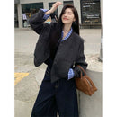 Retro Jacket Coat Design Loose Leisure Short Top