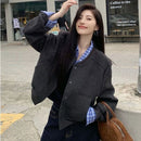Retro Jacket Coat Design Loose Leisure Short Top