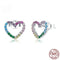 Rainbow Earrings Sterling Silver S925 Heart-shaped Color