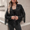 Women's Spring And Autumn Casual Fringe Regular Sleeve Lapel Regular Women's Everyday Jacket