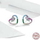 Rainbow Earrings Sterling Silver S925 Heart-shaped Color
