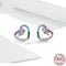 Rainbow Earrings Sterling Silver S925 Heart-shaped Color