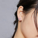 Rainbow Earrings Sterling Silver S925 Heart-shaped Color