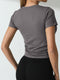 Solid Color Round Neck Sports T Shirt