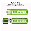 USB Rechargeable Battery No. 5, No. 7 Lithium Battery, Large Capacity 1.5v Constant Voltage AA